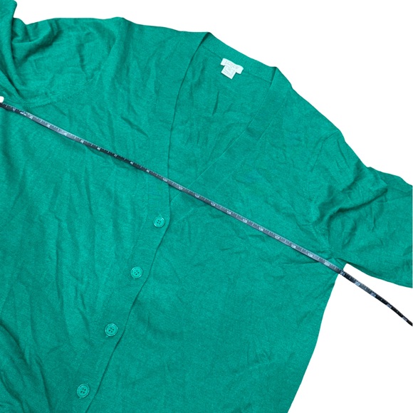 🍀 J.Crew Green 100% Merino Wool Cardigan Sweater Women’s Size XL - Picture 10 of 16